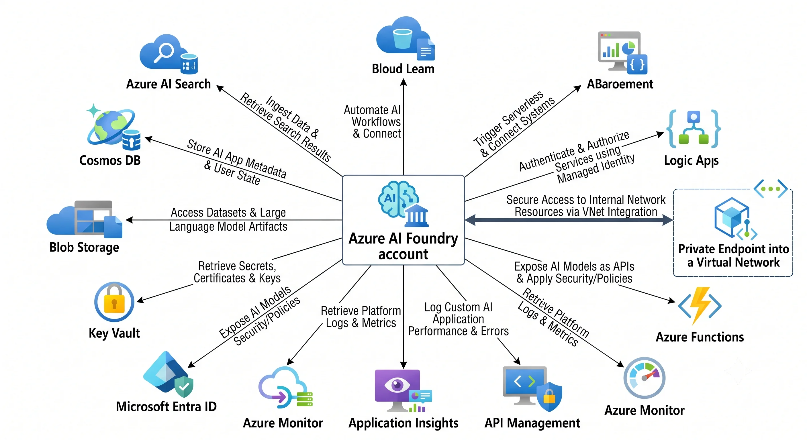 Azure AI Foundry and the services it is most often wired to